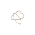 Bague coeur blanc or