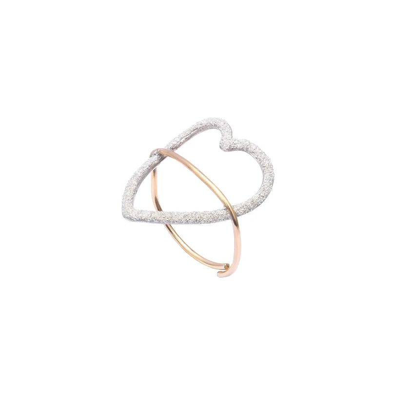 Bague coeur blanc or