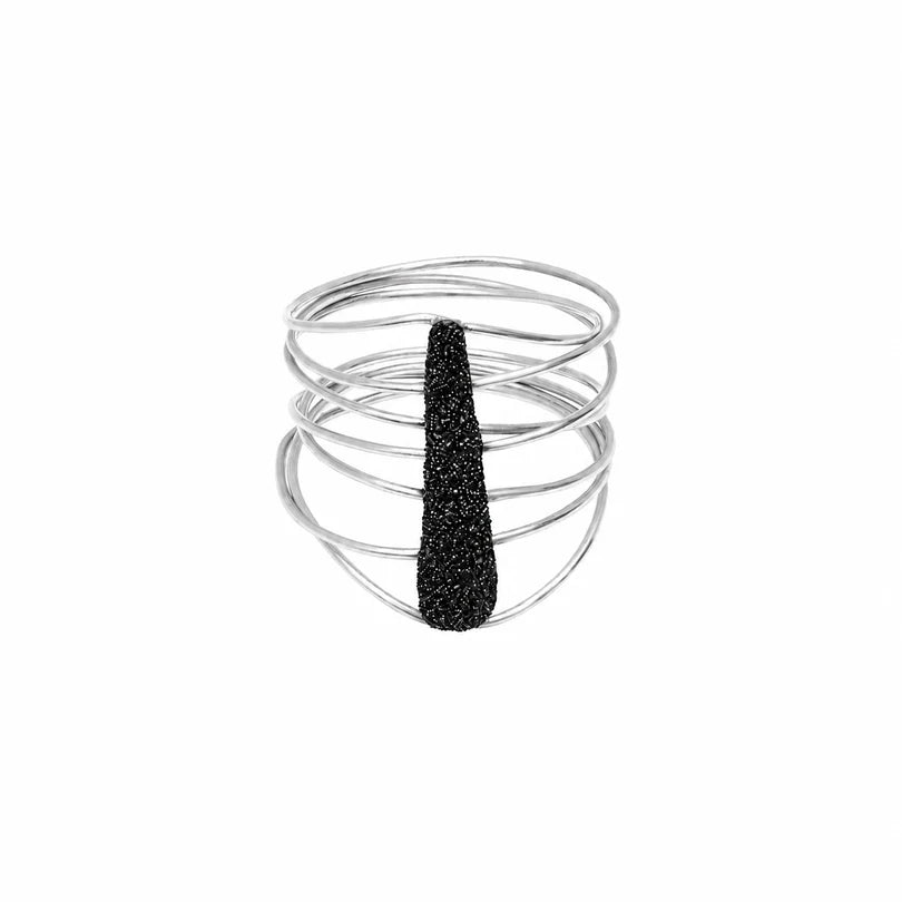 Bague Spirale goutte argent