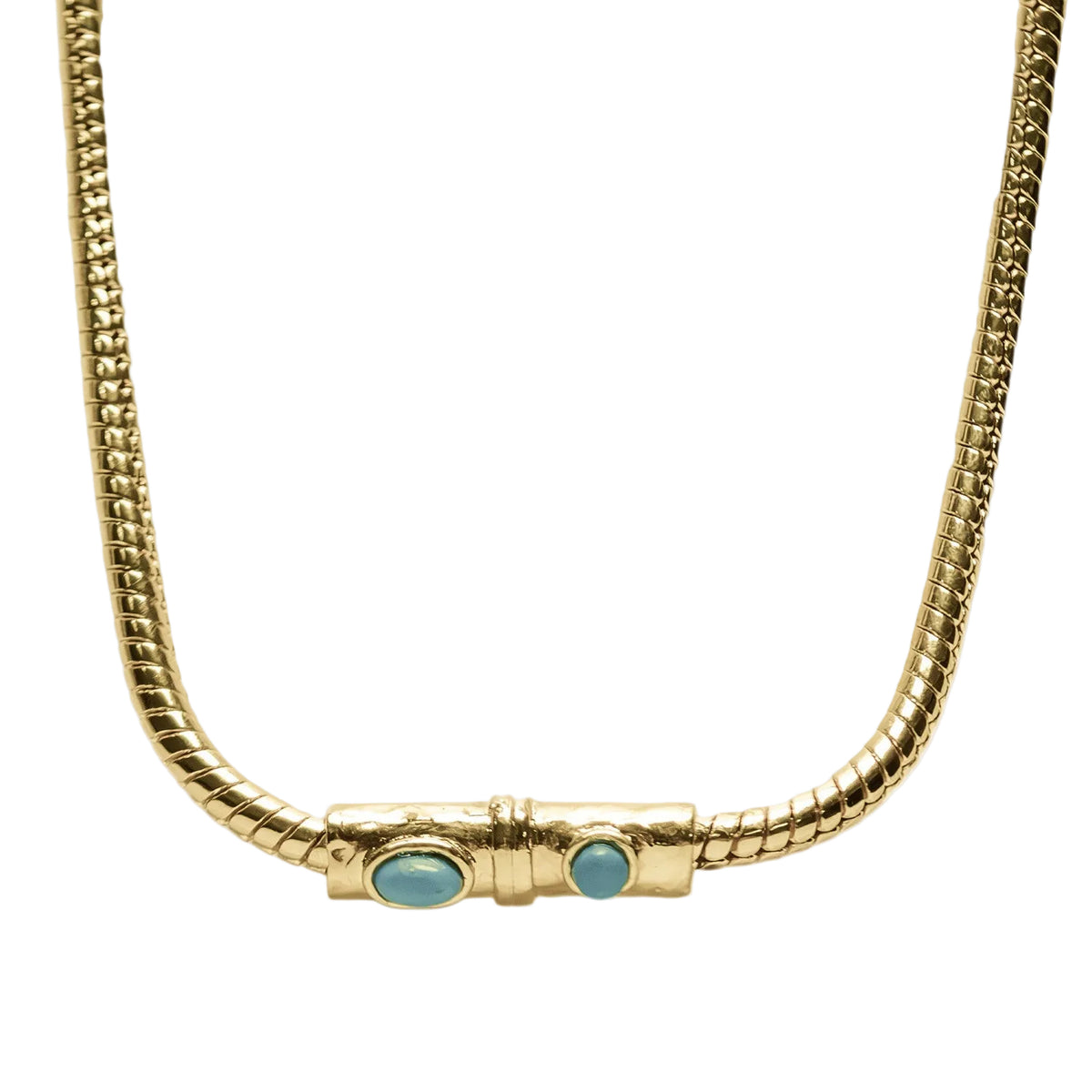 Collier serpent pierre