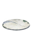 Assiette ovale émaillée bleu & vert
