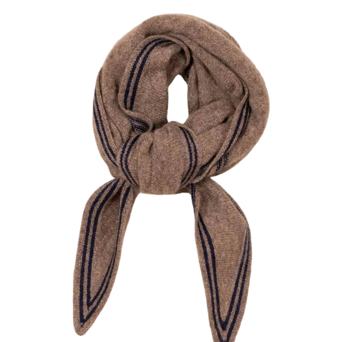 Bandana en Cashmere Organic - Taupe & Marine