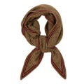 Bandana en cashmere organic - Kaki vert & liseré bordeaux