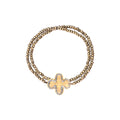 Bracelet double tours trèfle