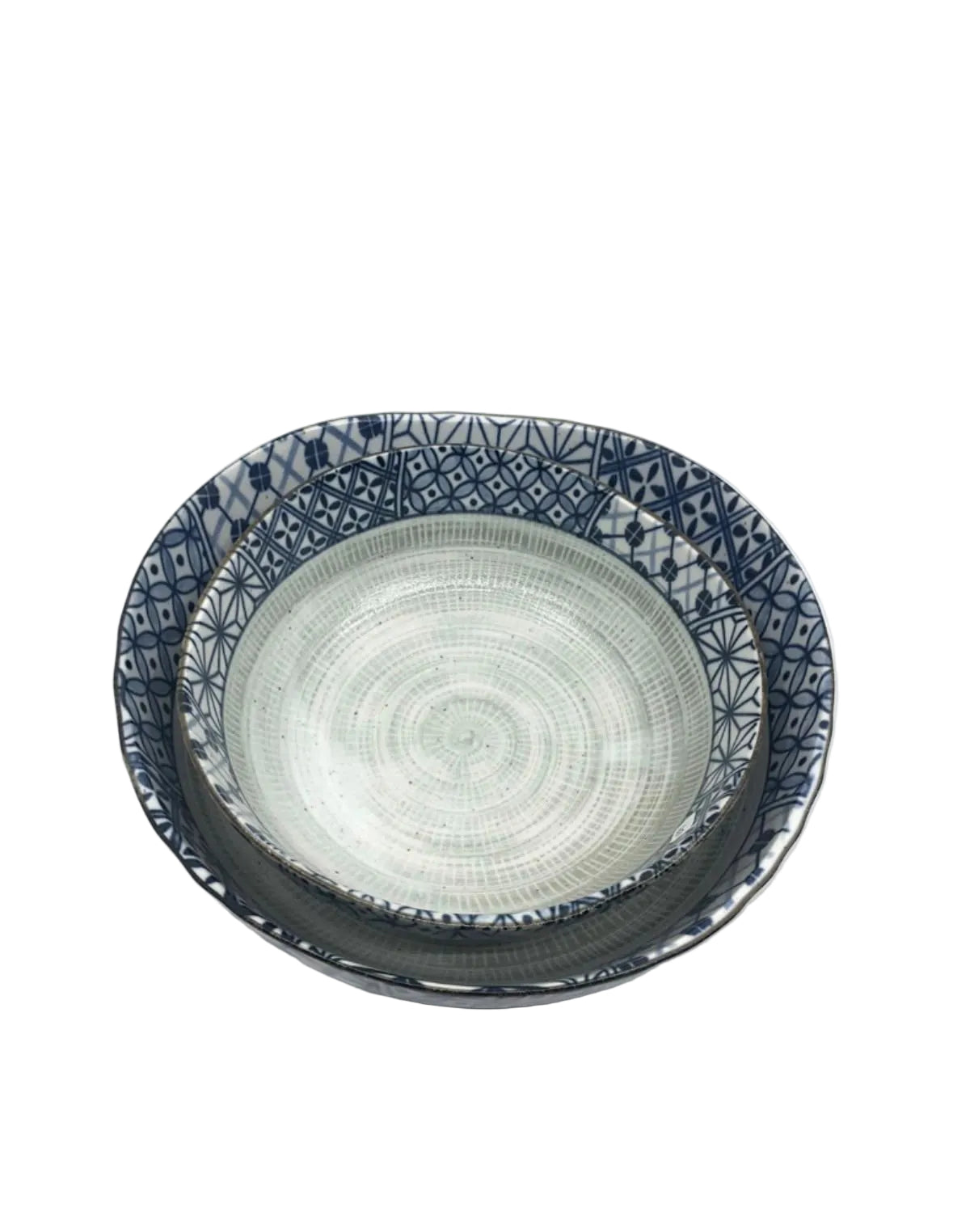Duo de bols motif géométrique japonais